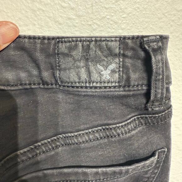 American Eagle Black Super Super Stretch Hi Rise Jeggings Jeans Sz 2 - Picture 6 of 14
